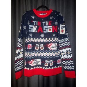 Ugly Christmas Sweater Xmas Size Medium Miller Lite